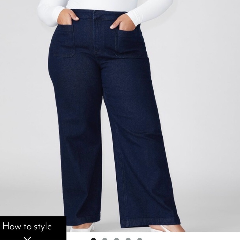 Eloquii Women's Dark Blue Trouser Jeans Size 14